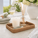 Hand Woven Rattan Catchall Decorative Tray for Entryway & Coffee Table - BlueJay Avenue