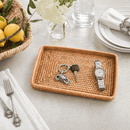 Hand Woven Rattan Catchall Decorative Tray for Entryway & Coffee Table - BlueJay Avenue