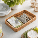 Hand Woven Rattan Catchall Decorative Tray for Entryway & Coffee Table - BlueJay Avenue
