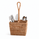 Hand Woven Rattan Flatware Caddy with Handle - BlueJay Avenue