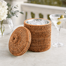 Hand Woven Rattan Ice Bucket with Lid - BlueJay Avenue