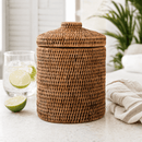 Hand Woven Rattan Ice Bucket with Lid - BlueJay Avenue