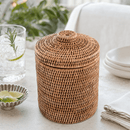 Hand Woven Rattan Ice Bucket with Lid - BlueJay Avenue
