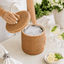 Hand Woven Rattan Ice Bucket with Lid - BlueJay Avenue
