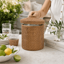 Hand Woven Rattan Ice Bucket with Lid - BlueJay Avenue