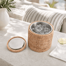 Hand Woven Rattan Ice Bucket with Lid - BlueJay Avenue