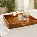 Hand Woven Square Rattan Decorative Coffee Table Tray - BlueJay Avenue