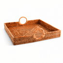 Hand Woven Square Rattan Decorative Coffee Table Tray - BlueJay Avenue