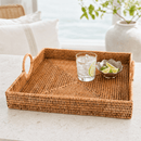 Hand Woven Square Rattan Decorative Coffee Table Tray - BlueJay Avenue