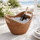 Hand Woven Wicker Rattan Champagne Ice Bucket - BlueJay Avenue