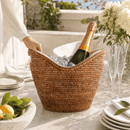 Hand Woven Wicker Rattan Champagne Ice Bucket - BlueJay Avenue