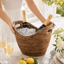 Hand Woven Wicker Rattan Champagne Ice Bucket - BlueJay Avenue