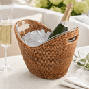 Hand Woven Wicker Rattan Champagne Ice Bucket - BlueJay Avenue