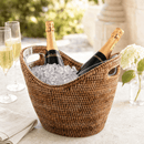 Hand Woven Wicker Rattan Champagne Ice Bucket - BlueJay Avenue