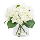 Hydrangea Artificial Flower in Glass Vase - 13 in - BlueJay Avenue