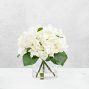 Hydrangea Artificial Flower in Glass Vase - 13 in - BlueJay Avenue
