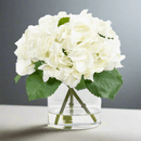 Hydrangea Artificial Flower in Glass Vase - 13 in - BlueJay Avenue