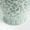 Imperial Blossom Grande Green & White Lidded Ginger Jar - BlueJay Avenue