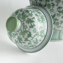 Imperial Blossom Grande Green & White Lidded Ginger Jar - BlueJay Avenue