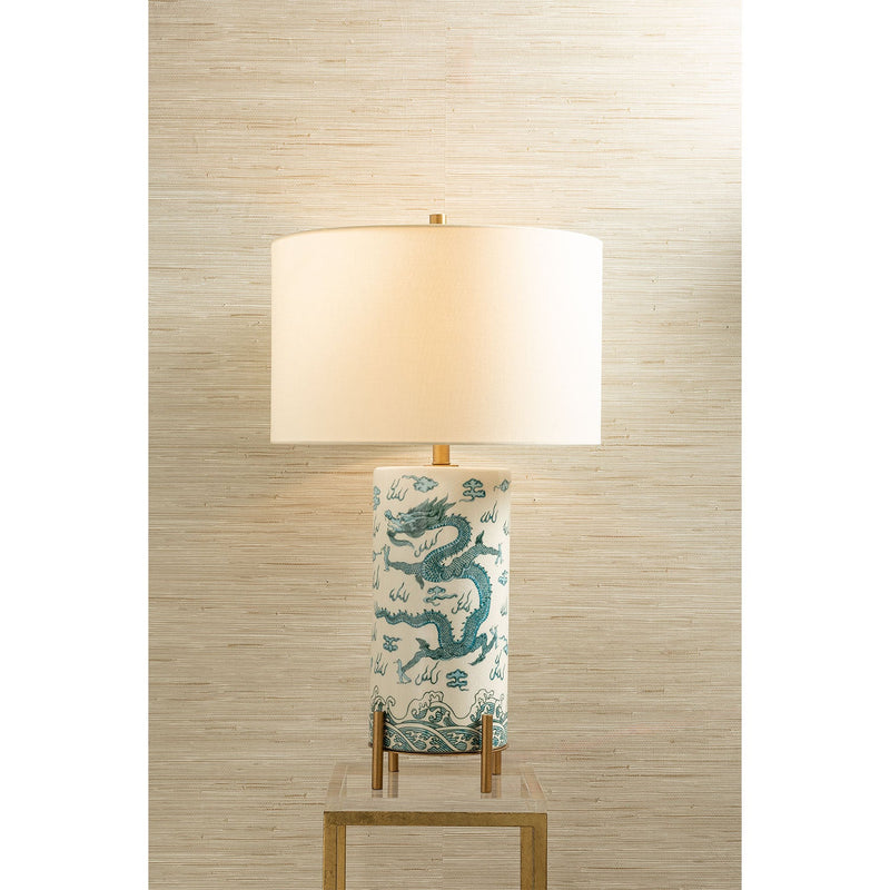 Imperial Dragon Teal Table Lamp - BlueJay Avenue