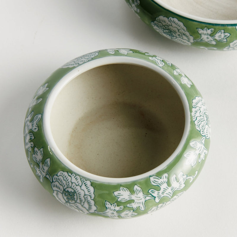 Imperial Lotus Ceramic Low Planter Pot, Set of 2 - BlueJay Avenue