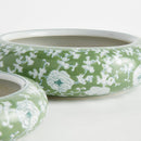 Imperial Lotus Ceramic Low Planter Pot, Set of 2 - BlueJay Avenue