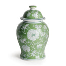 Imperial Lotus Green Ceramic Ginger Jar with Lid - BlueJay Avenue