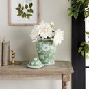 Imperial Lotus Green Ceramic Ginger Jar with Lid - BlueJay Avenue