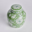 Imperial Lotus Green Ceramic Lidded Jar - BlueJay Avenue