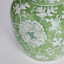 Imperial Lotus Green Ceramic Lidded Jar - BlueJay Avenue