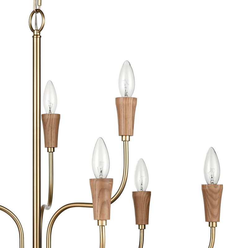 Inga 9 - Light Chandelier Lighting in Brass - BlueJay Avenue