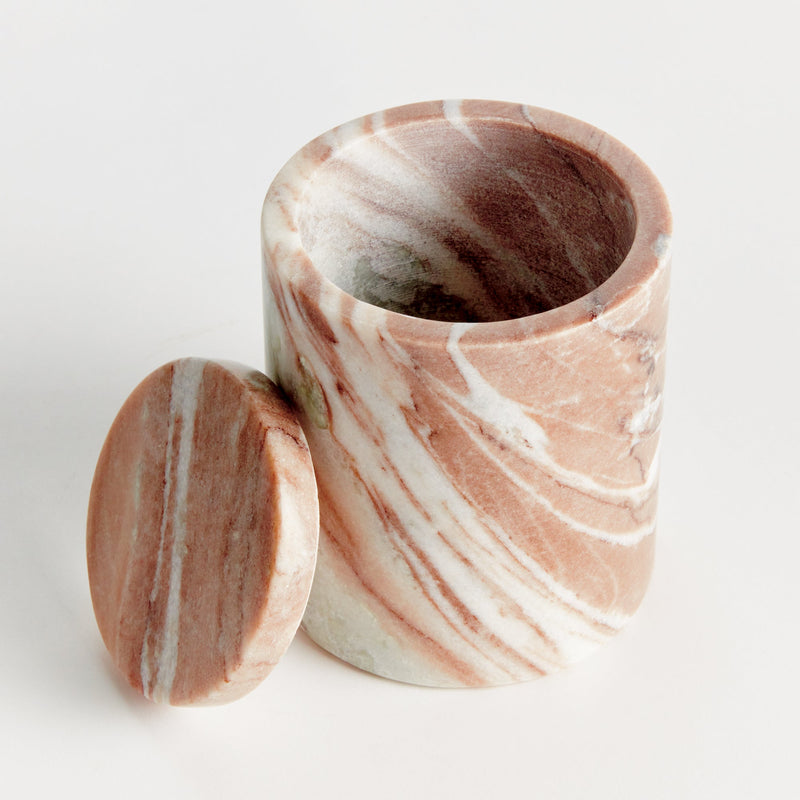 Jaqueline Marble Decorative Lidded Canister Jar - BlueJay Avenue