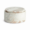Jaqueline Round Marble Decorative Lidded Storage Box - BlueJay Avenue