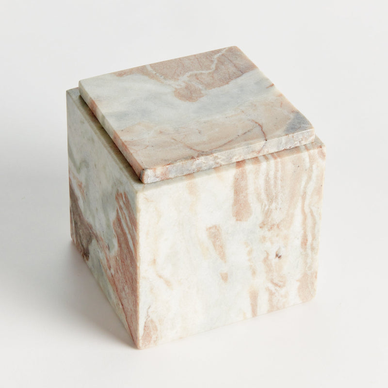 Jaqueline Square Marble Decorative Lidded Storage Box - BlueJay Avenue