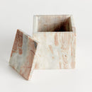 Jaqueline Square Marble Decorative Lidded Storage Box - BlueJay Avenue