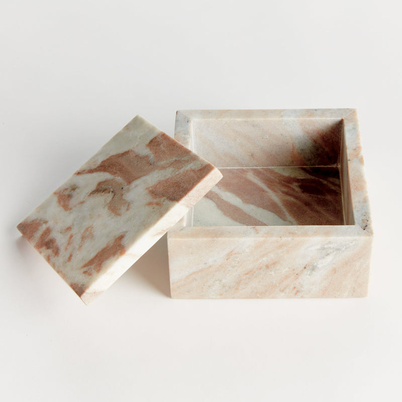 Jaqueline Square Marble Decorative Lidded Storage Box - BlueJay Avenue