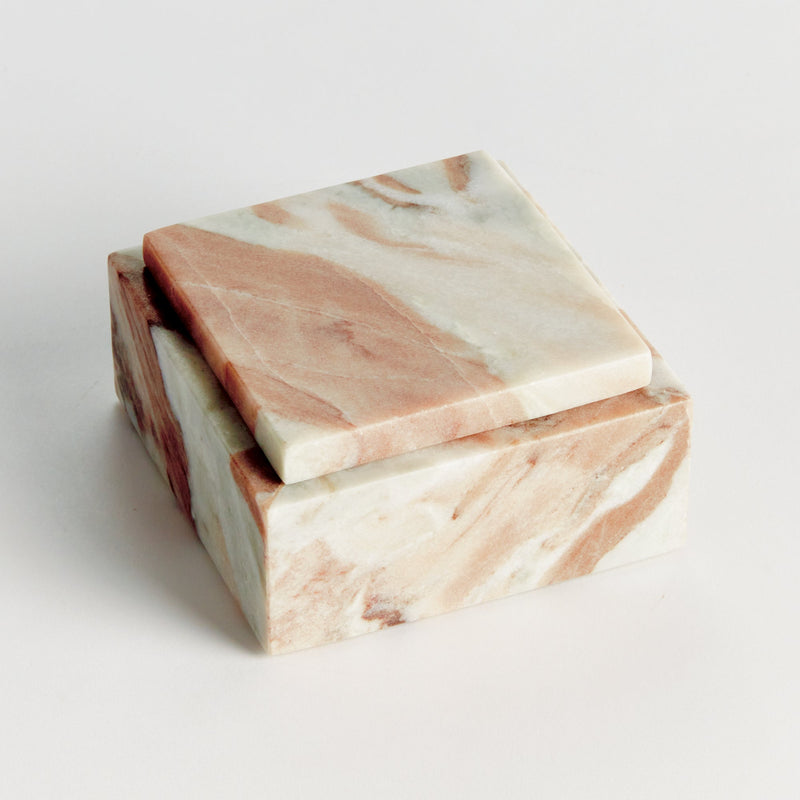 Jaqueline Square Marble Decorative Lidded Storage Box - BlueJay Avenue