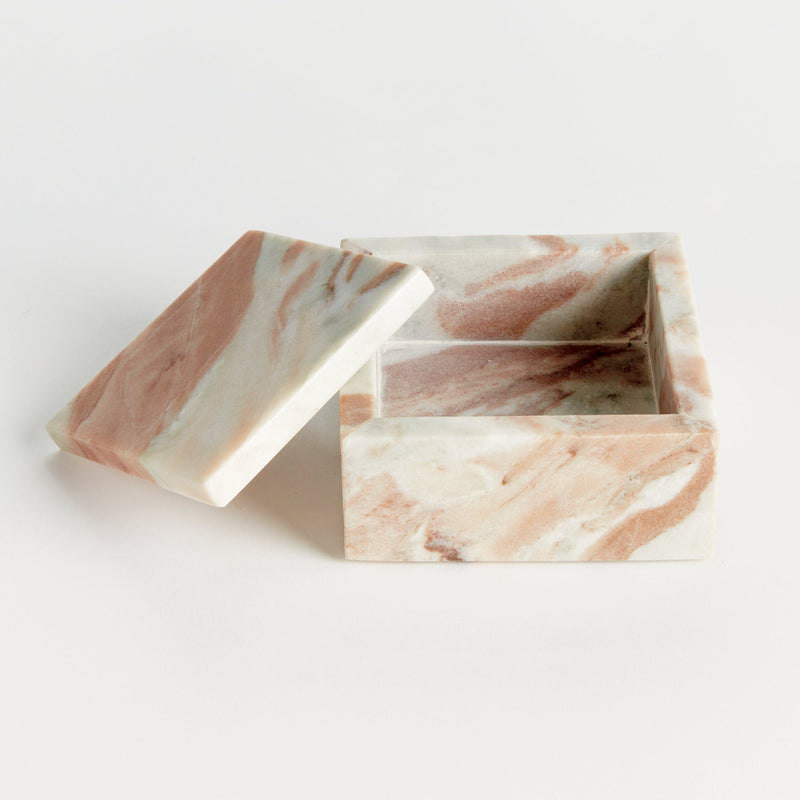 Jaqueline Square Marble Decorative Lidded Storage Box - BlueJay Avenue