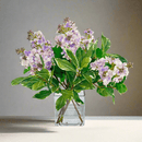 Lilac Artificial Flower in Glass Vase - 15" - BlueJay Avenue