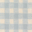 Lily Blue Gingham Hand Tufted Wool Area Rug with Scalloped Border - BlueJay Avenue