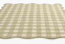 Lily Green Gingham Wool Rug with Scalloped Border for Kids - BlueJay Avenue