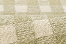 Lily Green Gingham Wool Rug with Scalloped Border for Kids - BlueJay Avenue