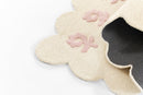 Lily Pink Floral Hand Tufted Wool Nursery Area Rug with Scalloped Border - BlueJay Avenue