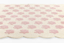 Lily Pink Floral Hand Tufted Wool Nursery Area Rug with Scalloped Border - BlueJay Avenue