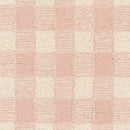 Lily Pink Gingham Hand Tufted Wool Nursery Area Rug with Scalloped Border - BlueJay Avenue