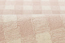 Lily Pink Gingham Hand Tufted Wool Nursery Area Rug with Scalloped Border - BlueJay Avenue