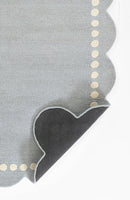 Lily Scalloped Wool Blue Nursery Area Rug - BlueJay Avenue