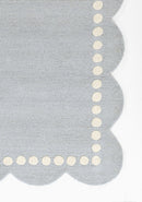 Lily Scalloped Wool Blue Nursery Area Rug - BlueJay Avenue