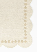 Lily Scalloped Wool Nursery Cream Rug - BlueJay Avenue