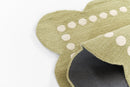Lily Scalloped Wool Nursery Rug in Green - BlueJay Avenue